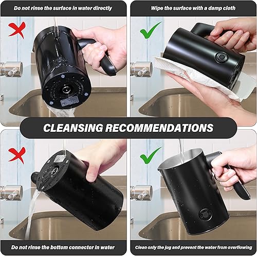 Miniatura 4 de Simple Deluxe Espumador de leche 4 en 1, vaporizador de leche eléctrico de 8.1 fl oz8.12 oz automático para leche caliente y fría y calentador de