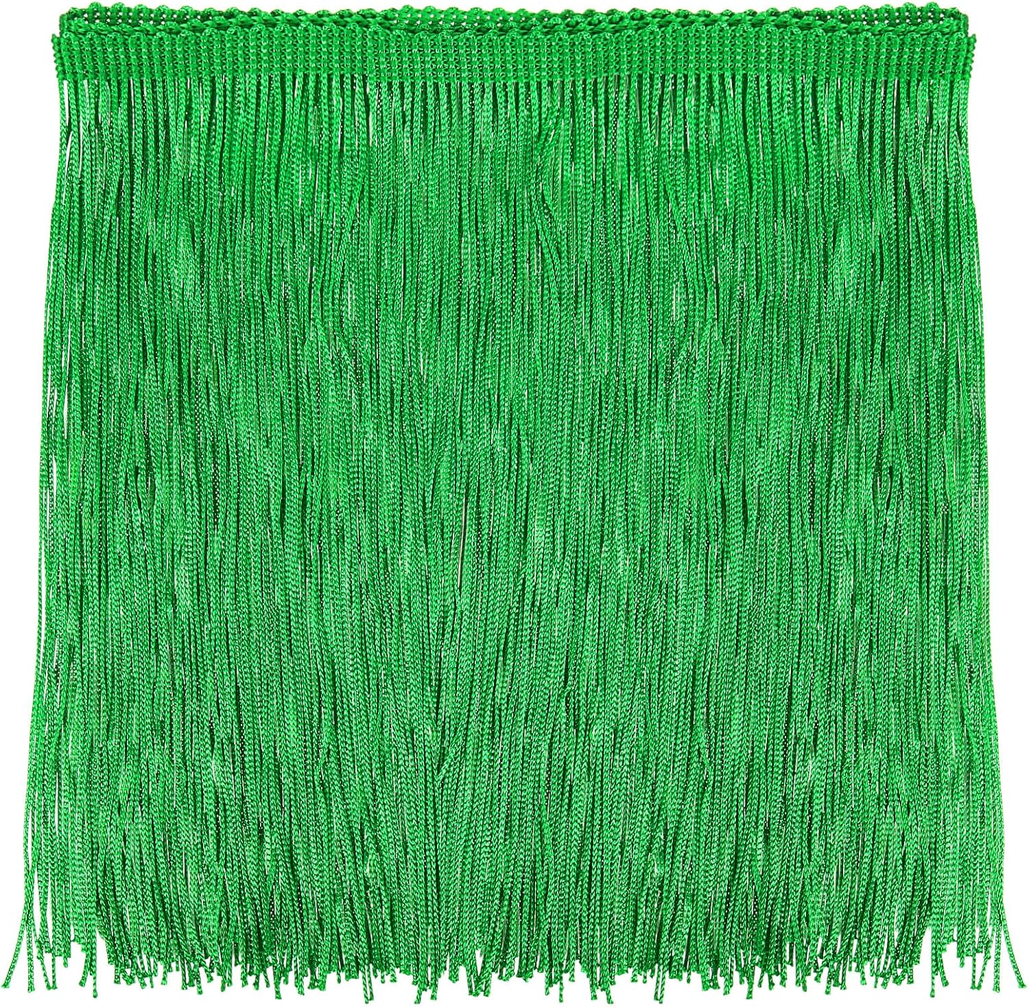 uxcell 10 Yards 8 Inch Chainette Fringe Trim Tassel Sewing Trims Polyester Fringe Ribbon for DIY Sewing Crafts Clothing Lamp Shade Decoration, Green