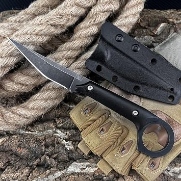 7.5-inch Fixed Blade Knife, D2 Steel Blade, ABS Handle with Sheath, Portable Cutting Knife, EDC Outdoor Camping Fishing, Hiking, Adventure Tool