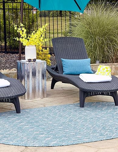 Vista 293 de Unique Loom Alfombra Colección enrejado Marroquí Celosía Transicional Interior y Exterior, Polipropileno Gris carbón/natural