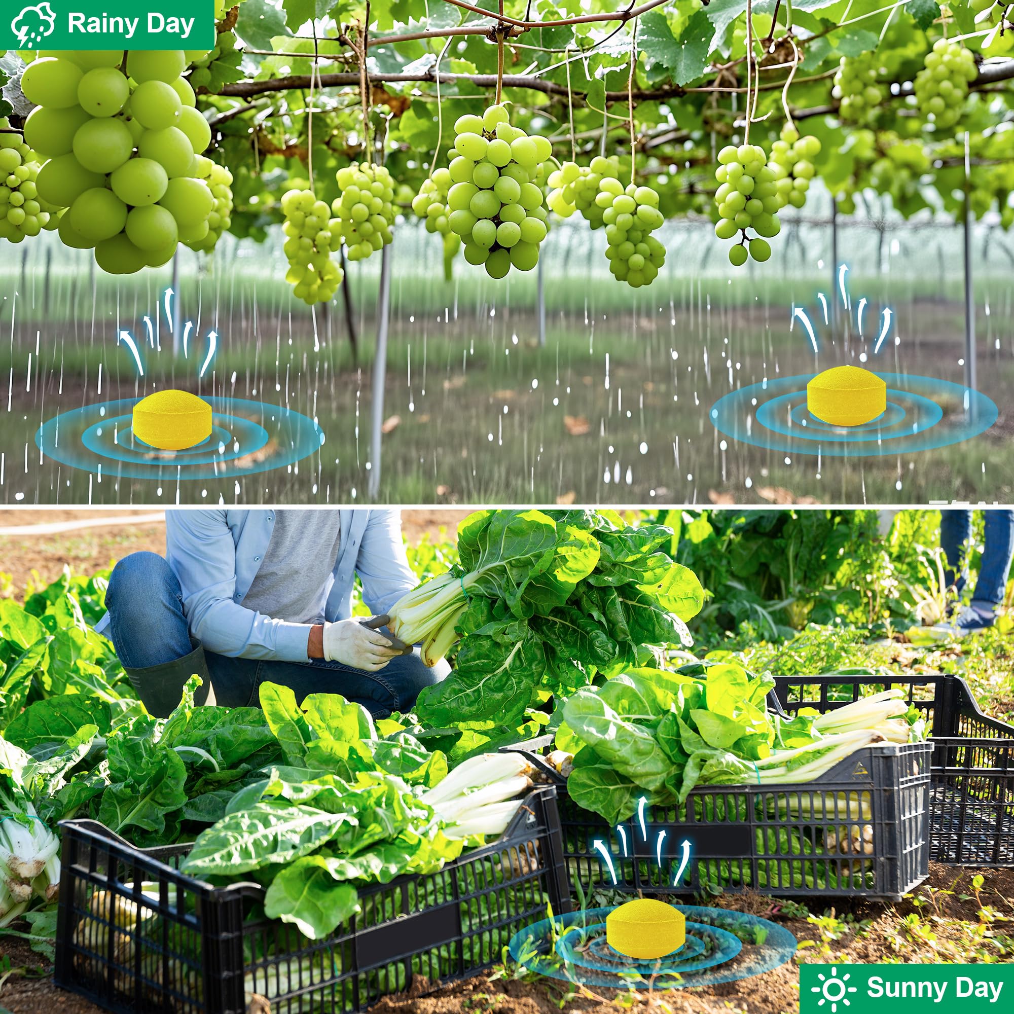 Confezione da 48 repellenti per skunk per cortile, olio di menta piperita naturale, deterrente per procioni, per esterni, patio, giardino, veranda, fattoria, animali domestici e umani, giallo