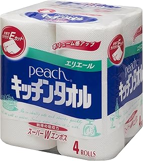 エリエール キッチンペーパー ピーチ キッチンタオル 50カット×4ロール パルプ100%