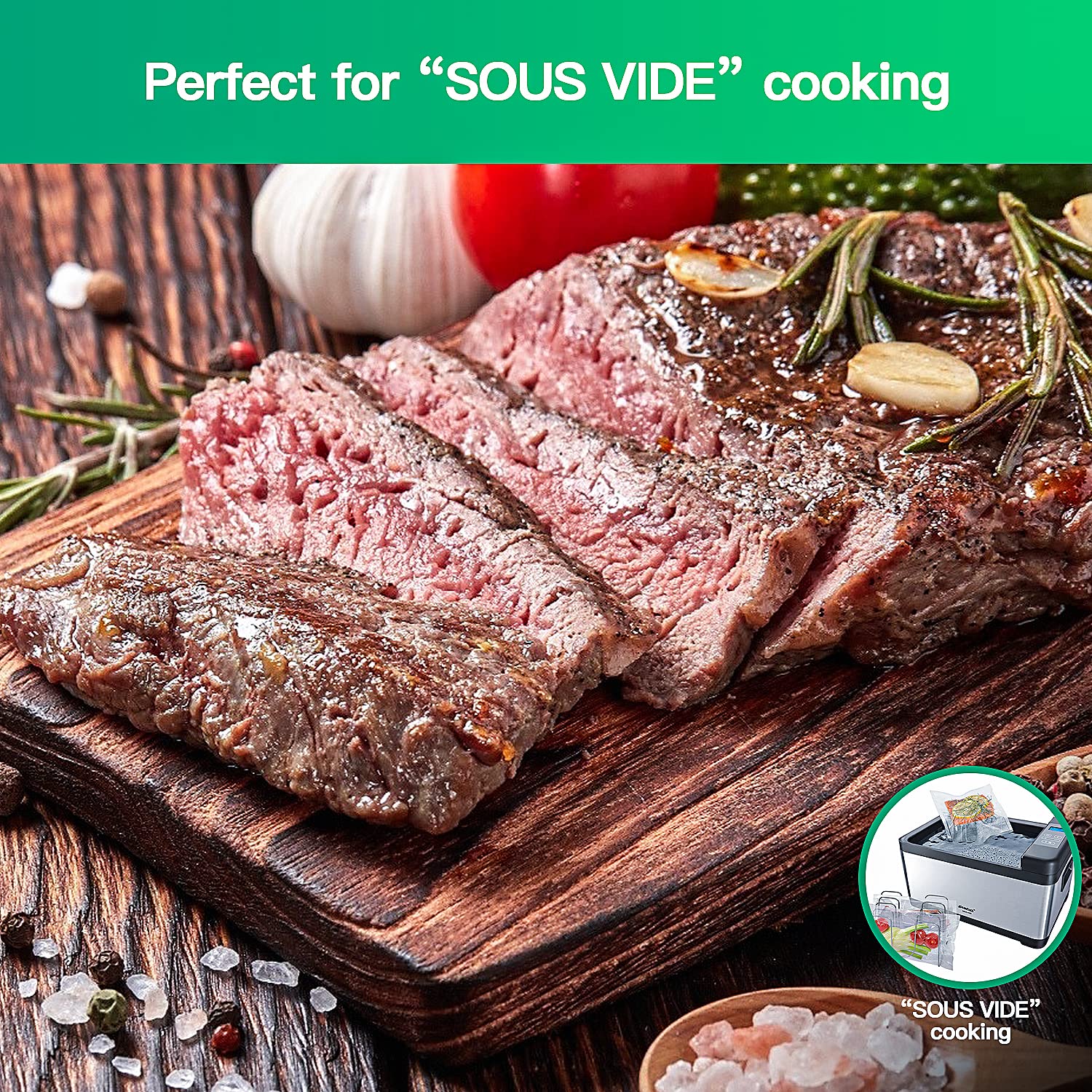 Bolsas selladoras al vacío para alimentos, 2 rollos de 11 x 50 pulgadas