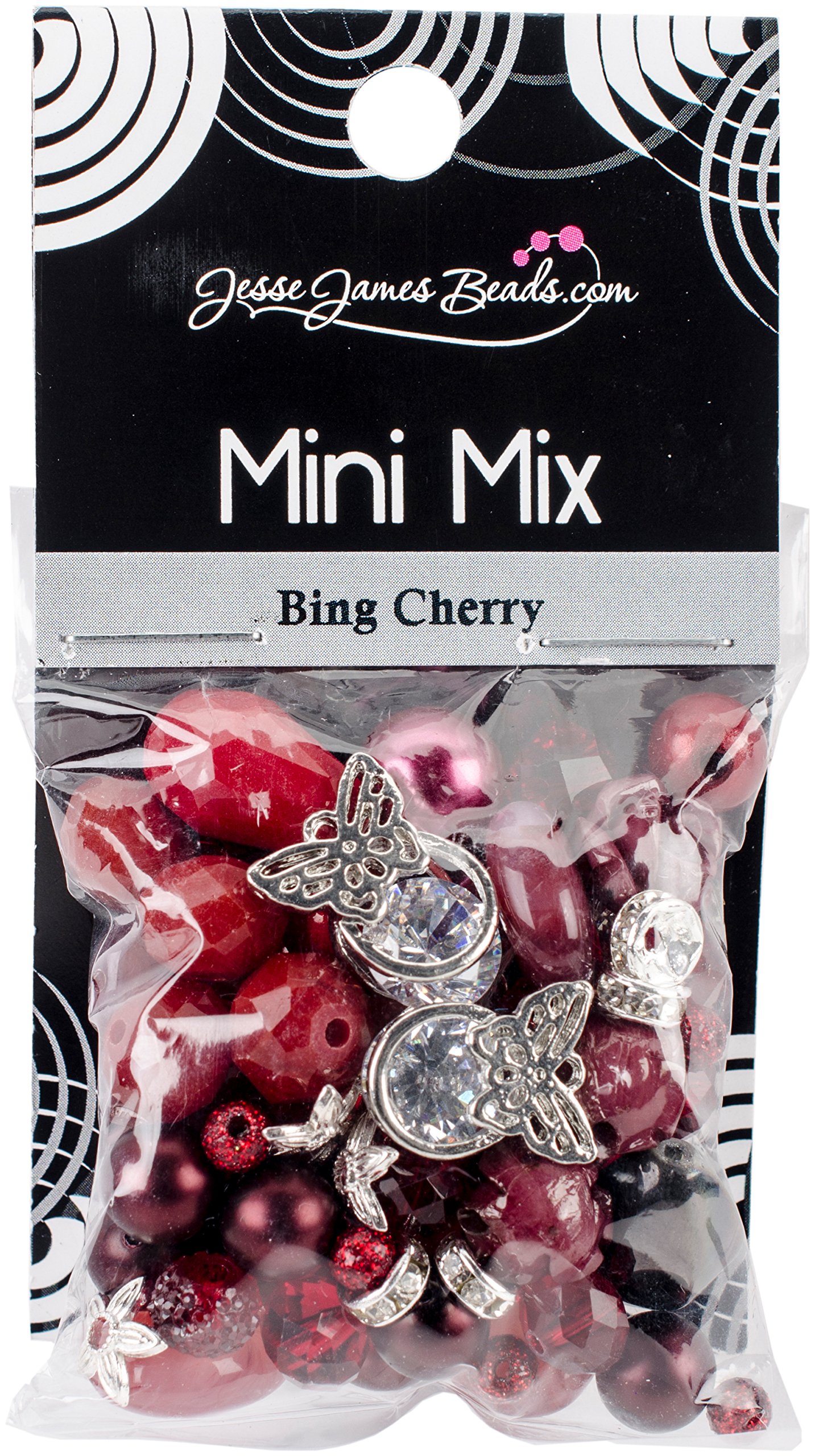 Jesse James Buttons Jesse James Bead Mini Mix BeadMini Bing Cherry