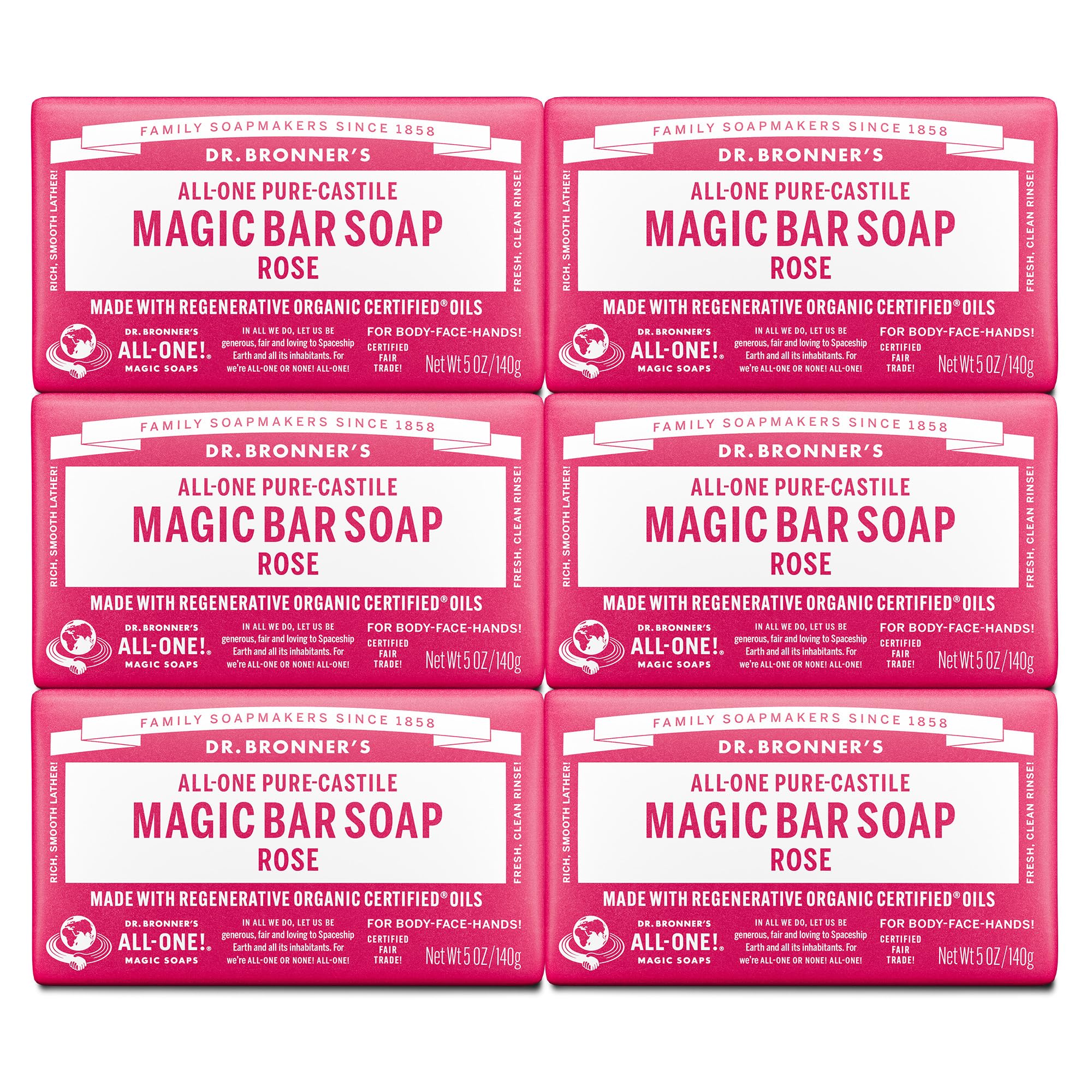 Dr Bronners Pure Castile Magic Soap Bars Rose 5 Oz Desertcart Qatar 