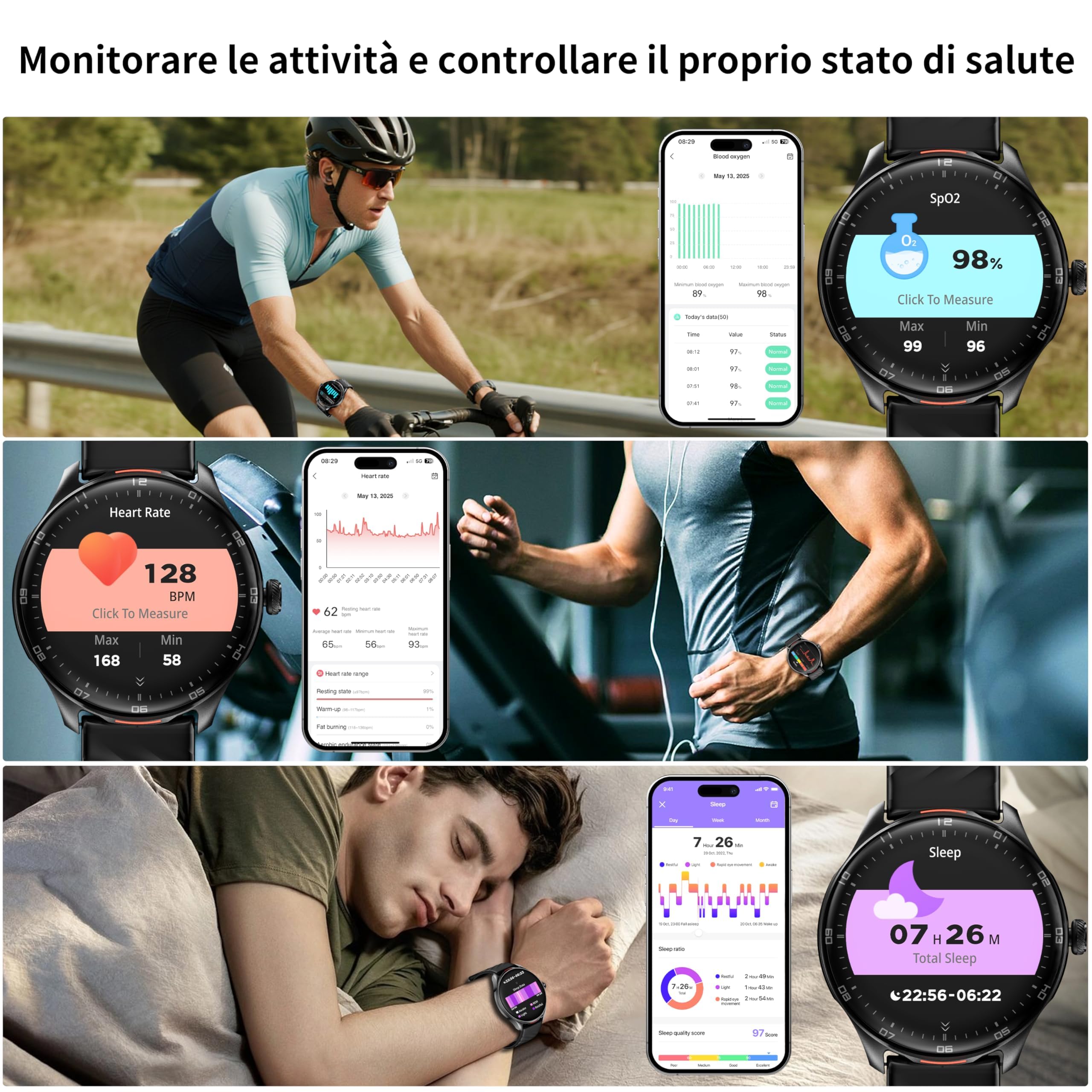 OUKITEL Smartwatch Uomo Donna, 1.39" Orologio Smartwatch con Effettua/Risposta Chiamate, 100+Modalità Sportive Impermeabile IP68, Smart Watch con Monitoraggio del Sonno/SpO2/Contapassi per IOS/Android