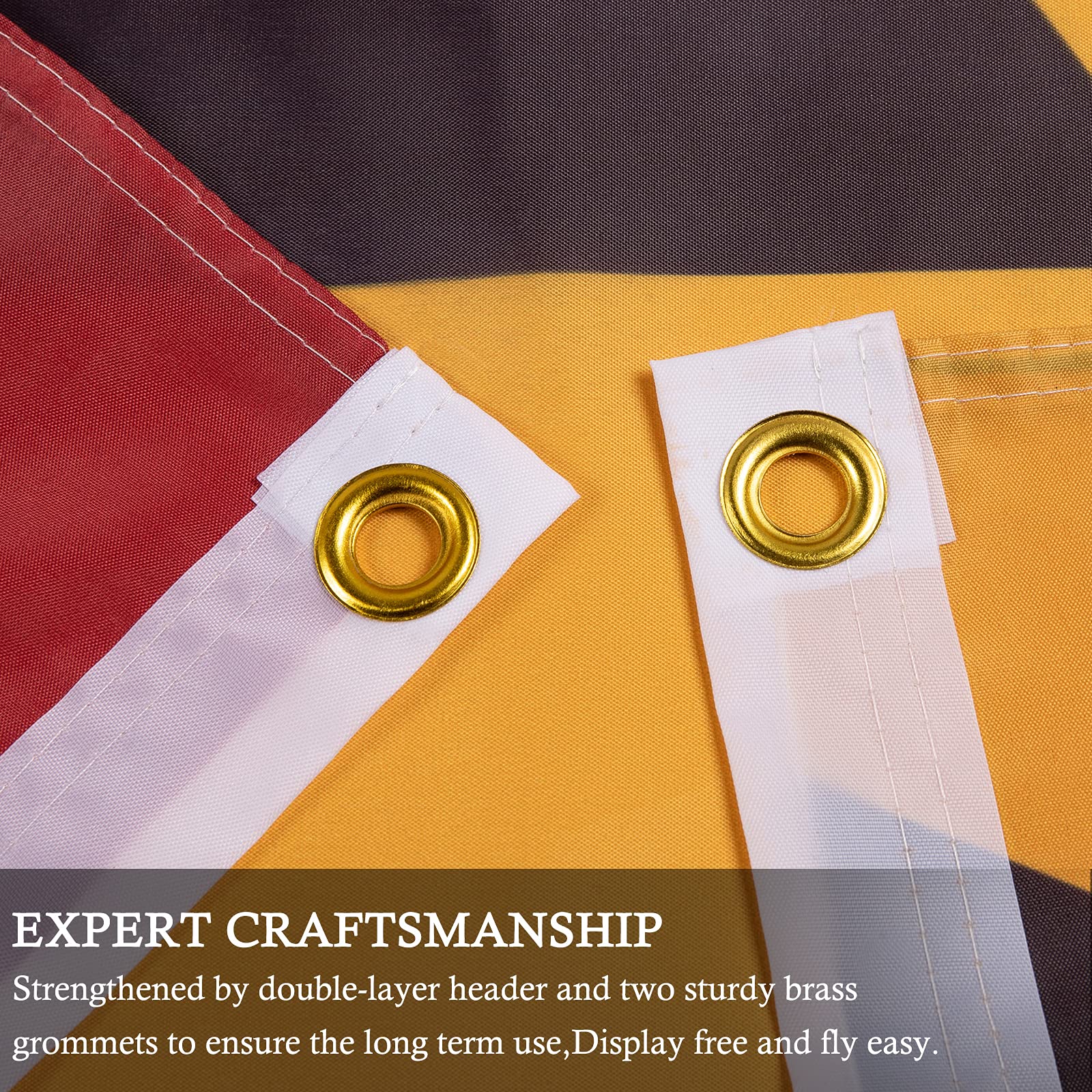 US-Maryland-Flagge – 90 X 150 Cm, Polyester, Lebendige Farben, Mit Messingösen, 2 Stück Set