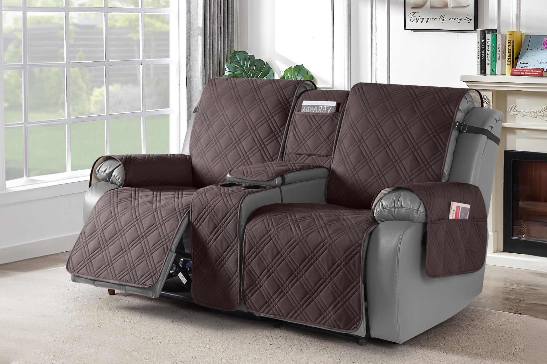 Amazon.com: TAOCOCO Loveseat Recliner Cover with Center