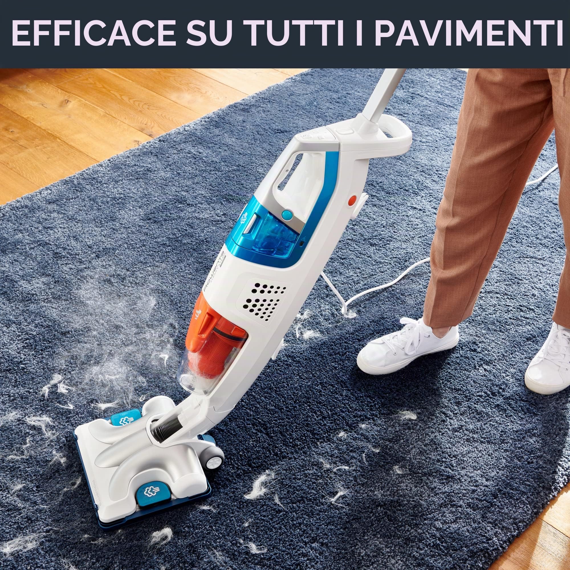 Rowenta Clean & multicast RY8544WH - Pulitore 2 in 1, pulitore e aspiratore allo stesso tempo
