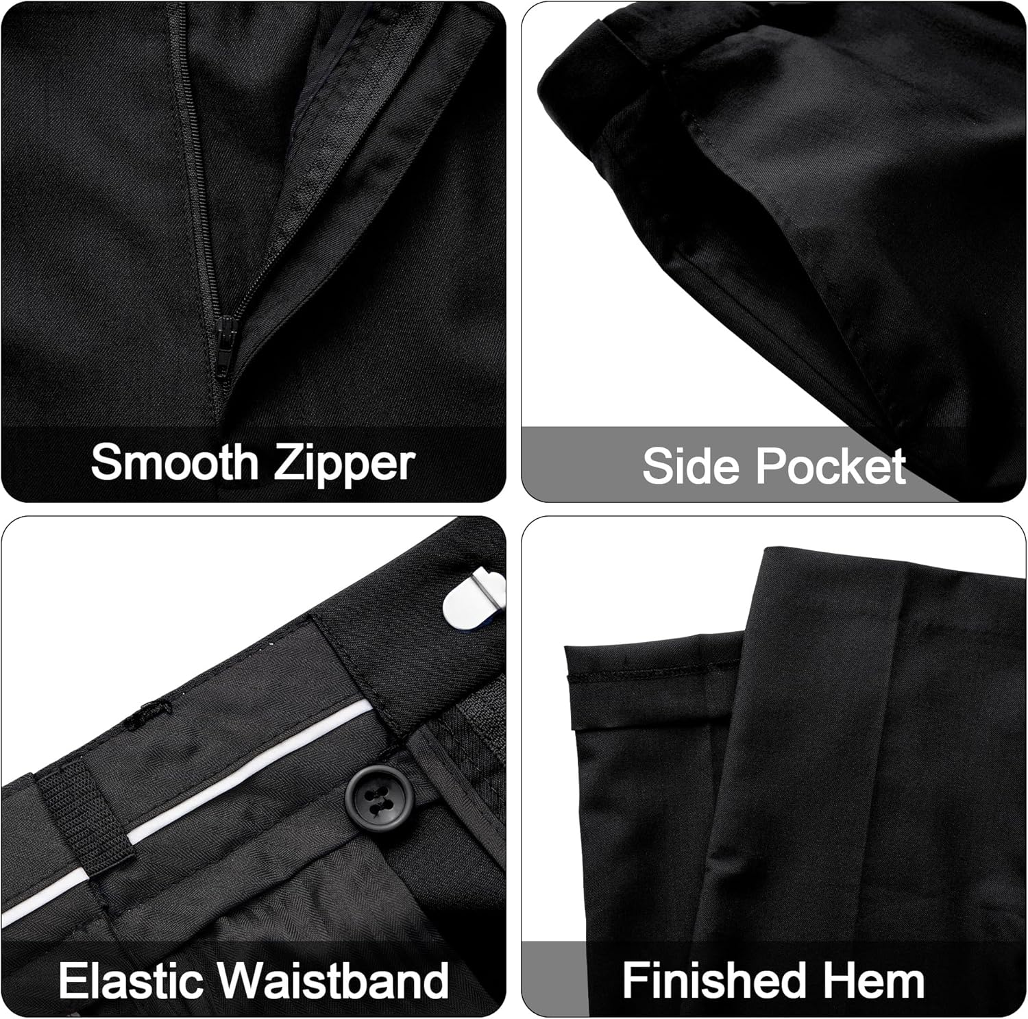 MAGE MALE Mens 3 Piece Suits Slim Fit Tuxedo Suit Set Soild Prom Wedding Suits One Button Blazer Vest Pants Set - Image 5