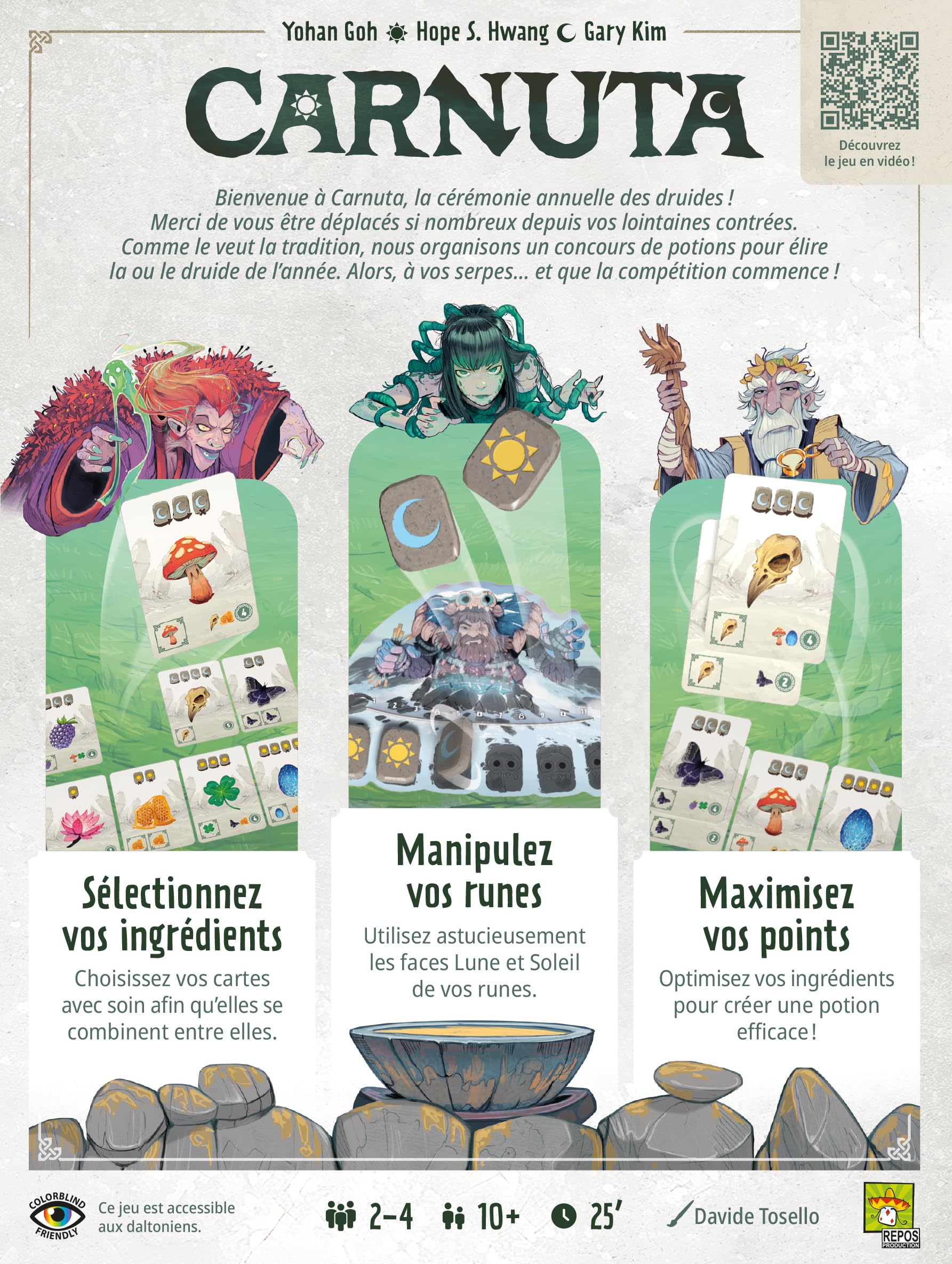Asmodee – Carnuta – Repos Production – Jeu de Cartes Tactique – Concours de Potions – Combinaisons – Dès 10 Ans – 2 à 4 Joueurs – 25 Min – Version Française - 3