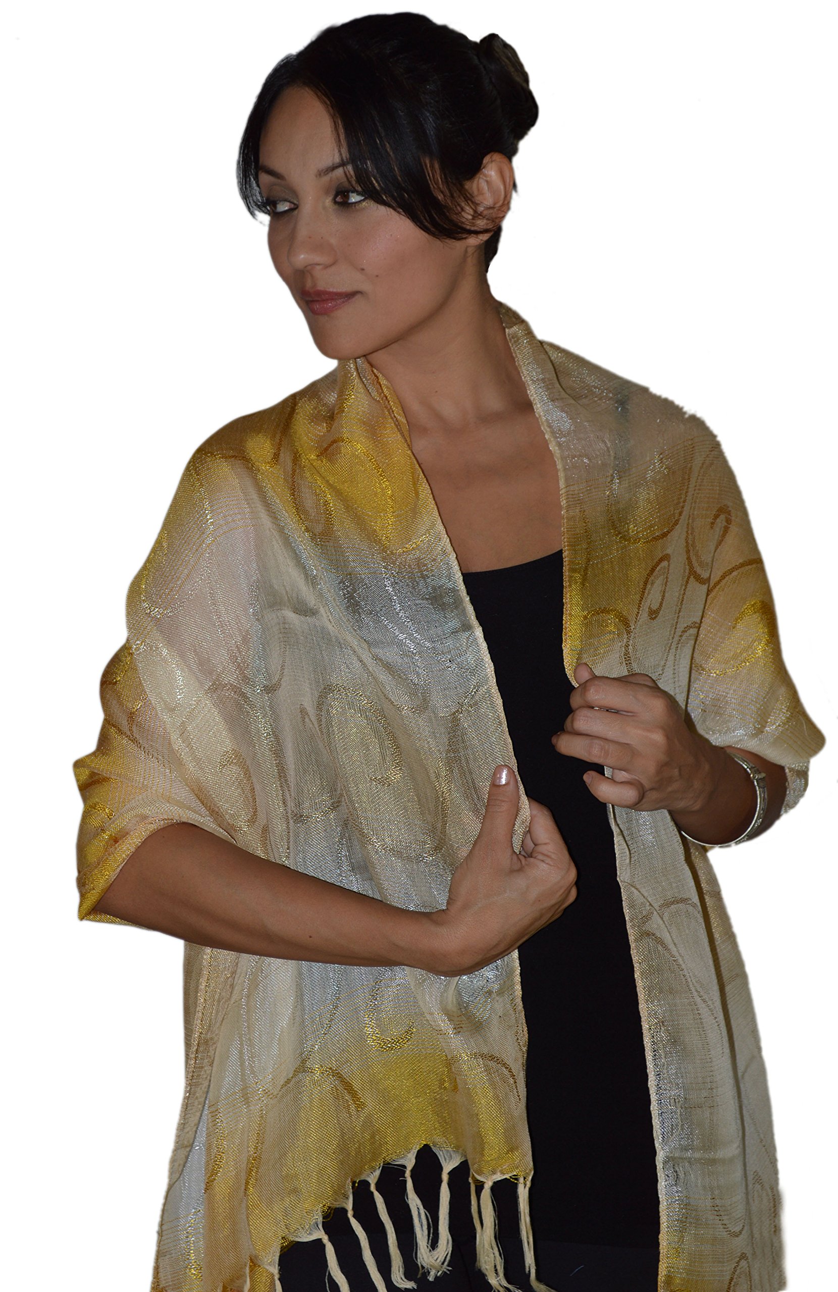 Treasures Of Morocco Moroccan Shoulder Shawl Breathable Oblong Head Scarf Silky Soft Exquisite Wrap Yellow