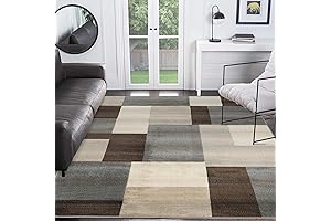 Superior Indoor Clifton Collection Large Area Rug - A Durable Woven Geometric Patchwork Floor Decor