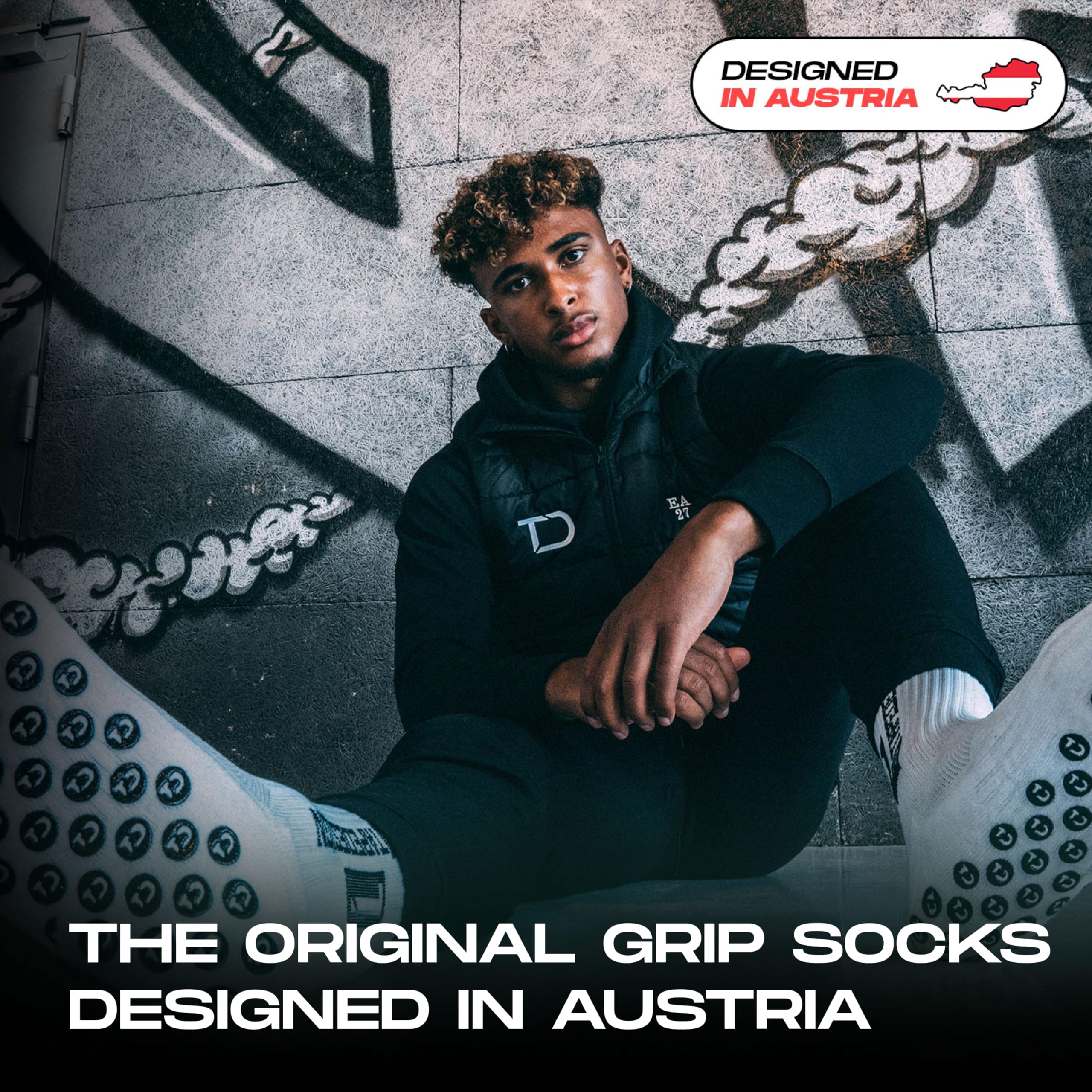 Tapedesign Unisex Allround Classic Socken, Weiß, Einheitsgröße EU & Schienbeinschonerhalter Grip Tapes aus Silikon, Fußball Männer, Frauen, Weiß - Halterung für Fussball Stutzen, Stutzentape