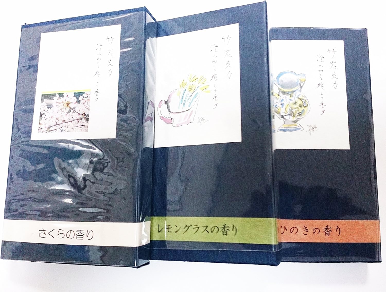 Araji Umekodo Low Smoking Bamboo Charcoal Incense, Ikemen Bamboo Charcoal Incense, 3 Boxes #1202