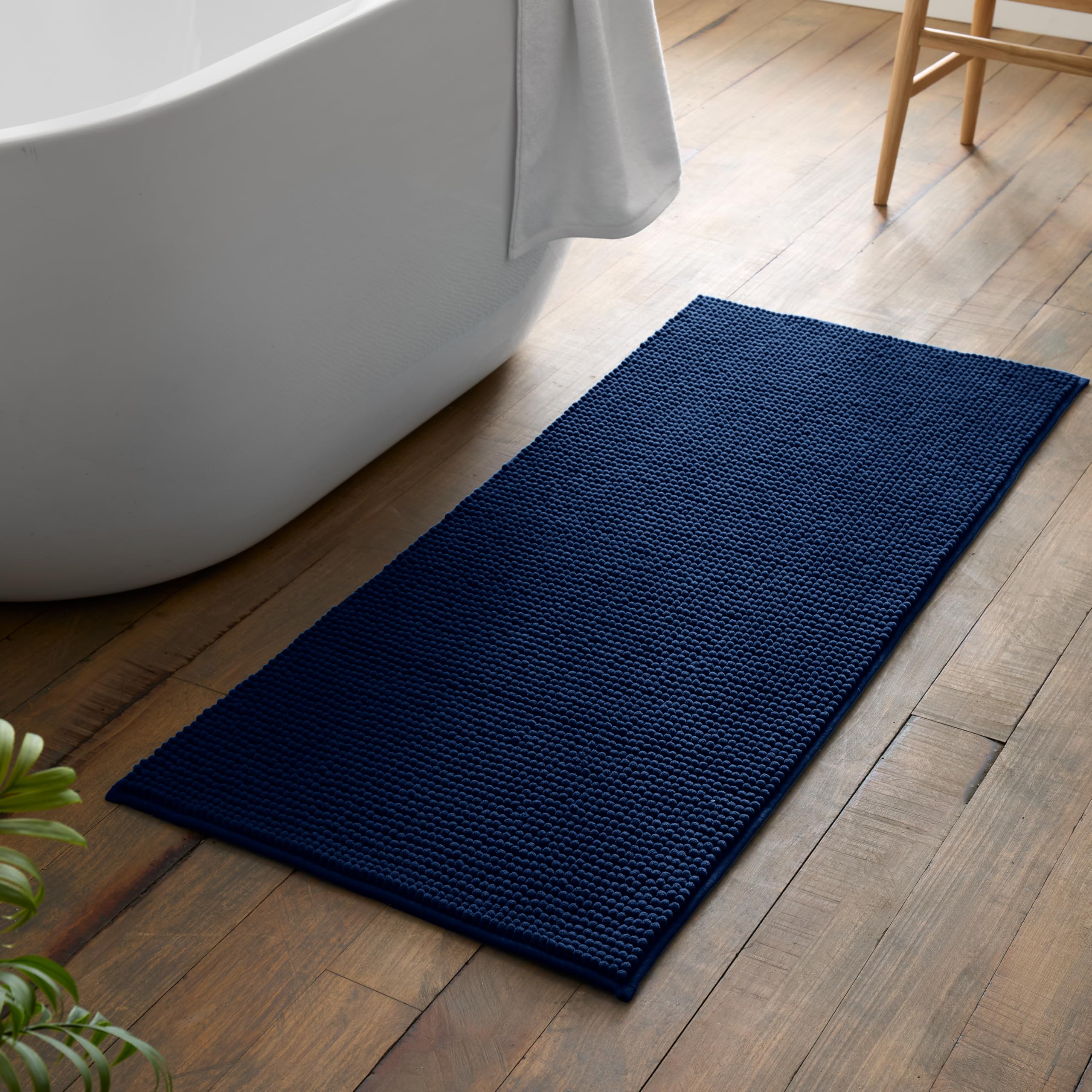 Catherine Lansfield Navy 'Bobble' Bath Runner In