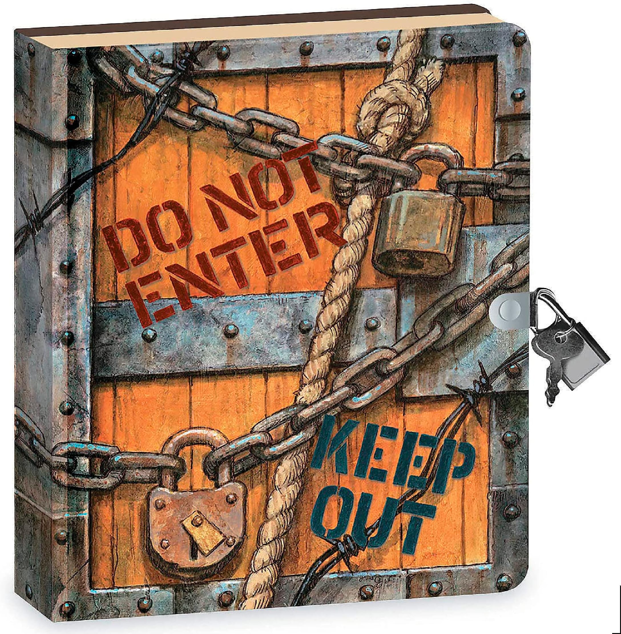 Peaceable Kingdom Lock & Key Diary - Keep Out