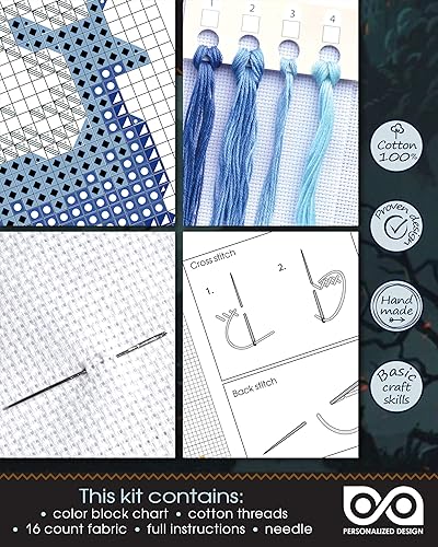 Miniatura 3 de Personalized.Design Kit de punto de cruz para principiantes "Siempre" - Marcador bordado de bricolaje de las Reliquias de la Muerte