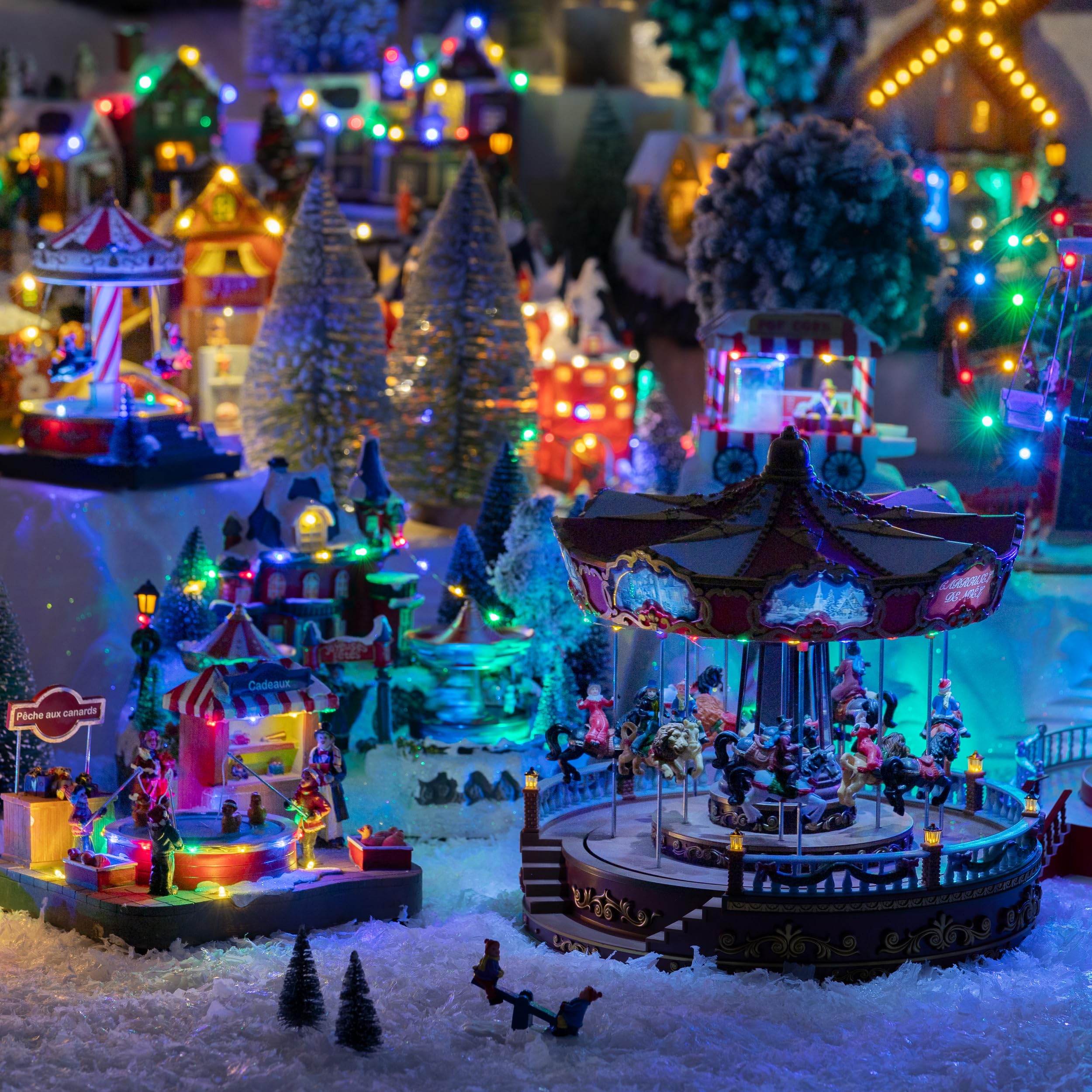 Village de noël carrousel animé, Lumineux et Musical