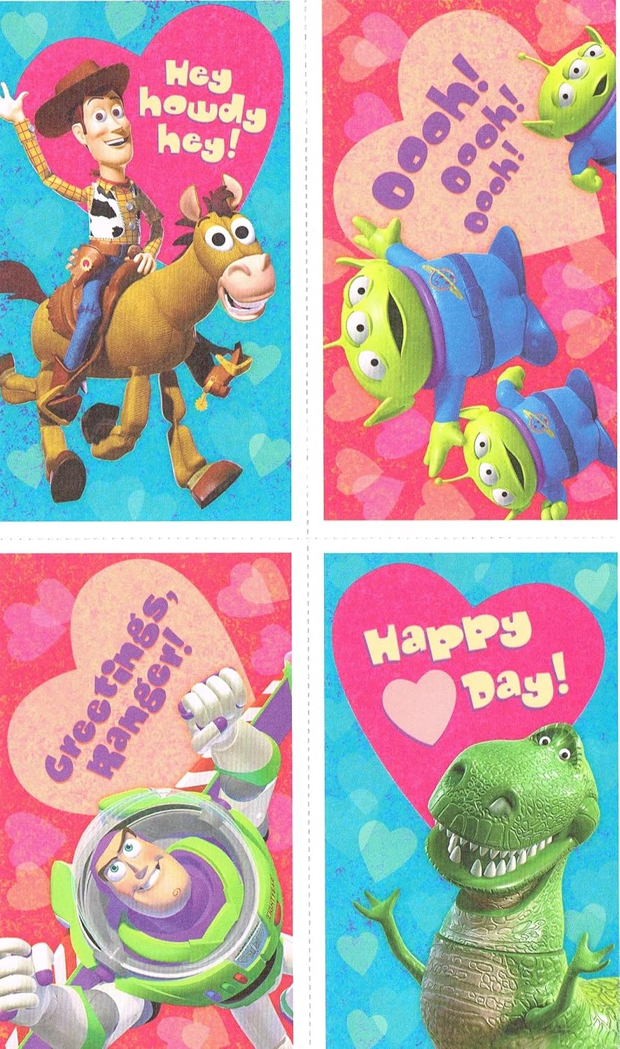 Amazon.com: Disney/PIXAR Toy Story 32 Valentine Cards with Stickers ...