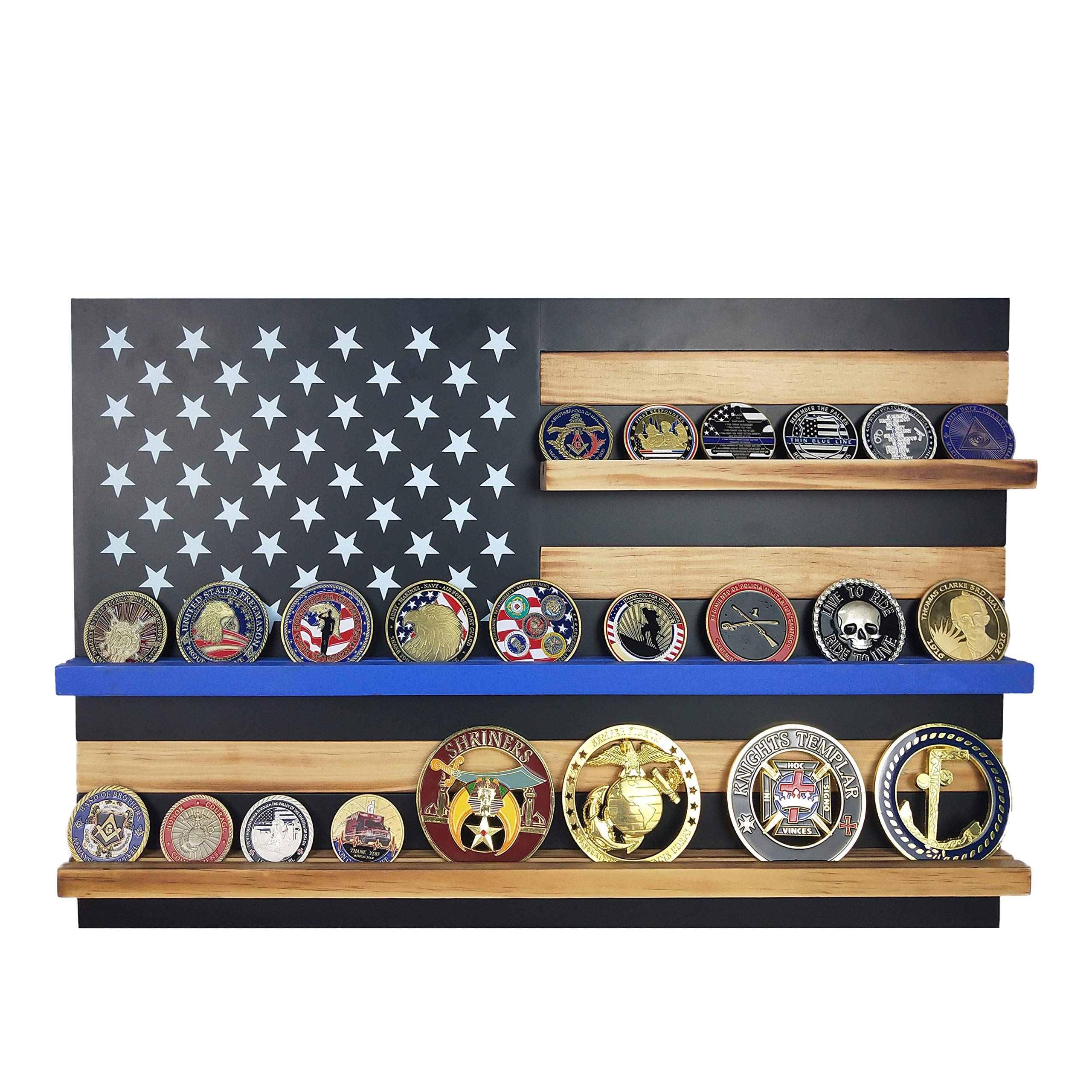 Buy AtSKnSK Thin Blue Line Coin Holder Wall ed Challenge Coin Display
