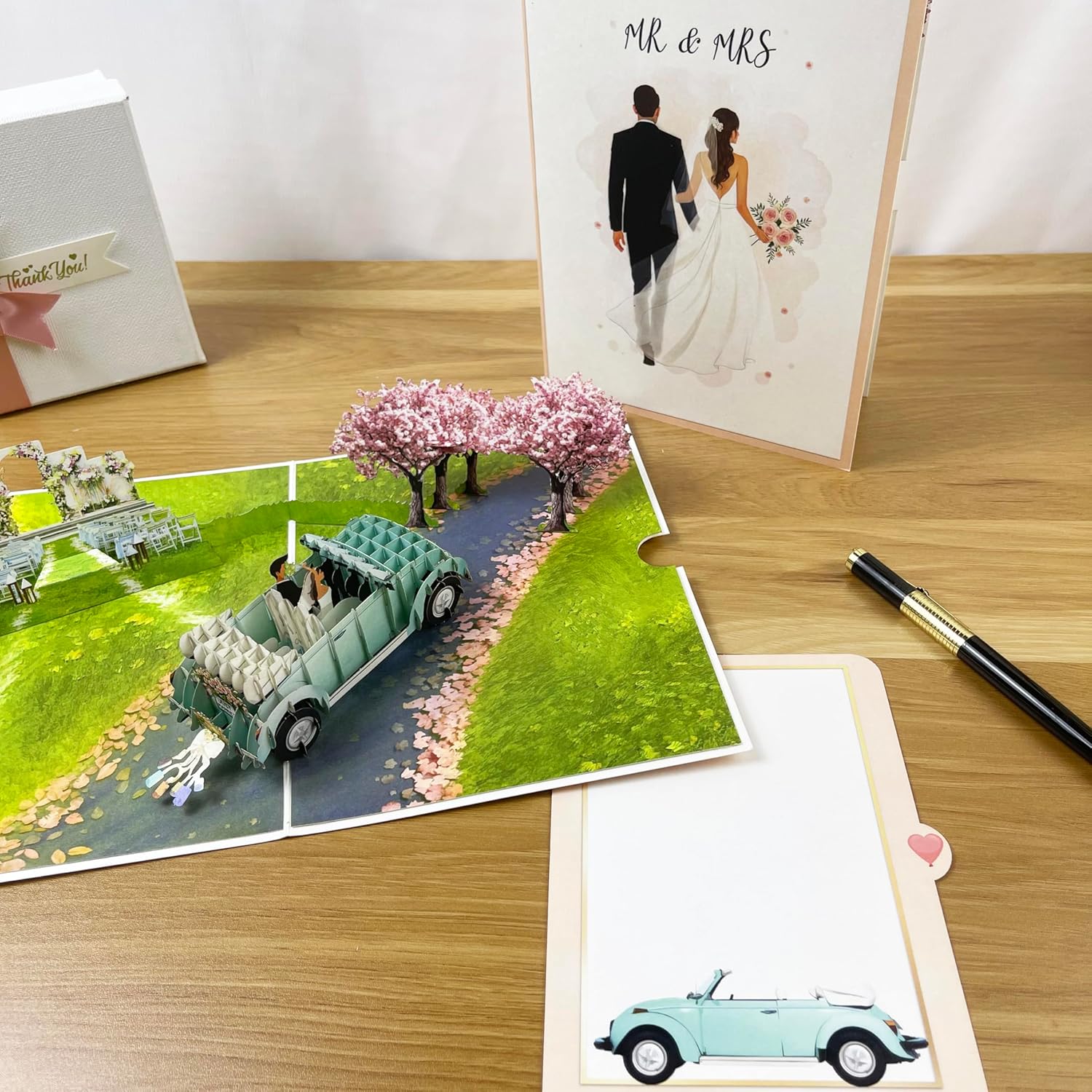 3D Wedding Popup Card - Handmade Bride & Groom Paper Art for Wedding, Engagement, Anniversary, Bridal Shower - Unique Greeting Card Gift for Couple, Husband, Wife, Newlyweds image 4 of 7 B0F8NQPHBF