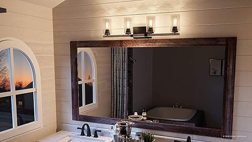 Urban Ambiance Lámpara de tocador de baño vintage de lujo, tamaño grande: 8 pulgadas de alto x 32.25 pulgadas de ancho, con elementos modernos de