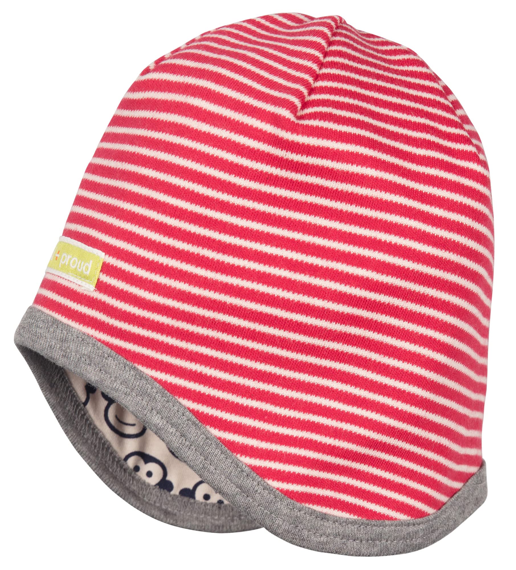 loud + proud Unisex Baby Wendemütze Aus Bio Baumwolle, GOTS Zertifiziert Hat Not Applicable, Red (Tomato to), 33 (Manufacturer Size: 50/56)