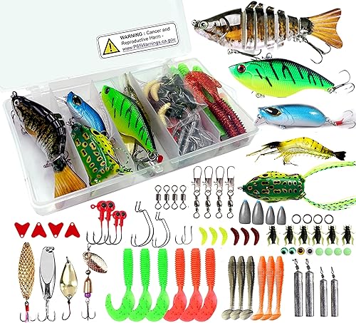 Sinrier Kit de señuelos de pesca para cebo de agua dulce, kit para pesca con mosca, moscas húmedas, trucha, salmón, accesorios de pesca, caja de