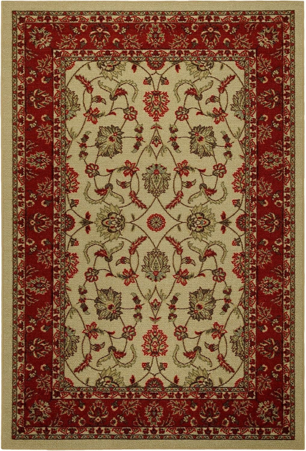 Rubber Backed Area Rug, 39 X 58 inch (fits 3x5 Area), Multicolor Striped, Non Slip, Kitchen Rugs and Mats
