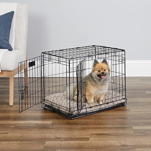 Miniatura 2 de MidWest Homes for Pets - Canil para perros iCrate de una y dos puertas mejoradas, incluye bandeja a prueba de fugas, patas protectores de suelos,
