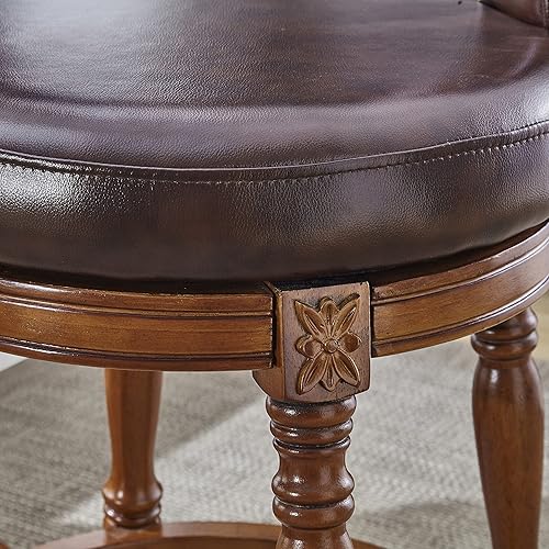 Miniatura 7 de FURNIKNA Taburetes de bar con altura de mostrador taburetes de bar giratorios de 360 grados con brazos traseros sillas de bar de cocina de madera