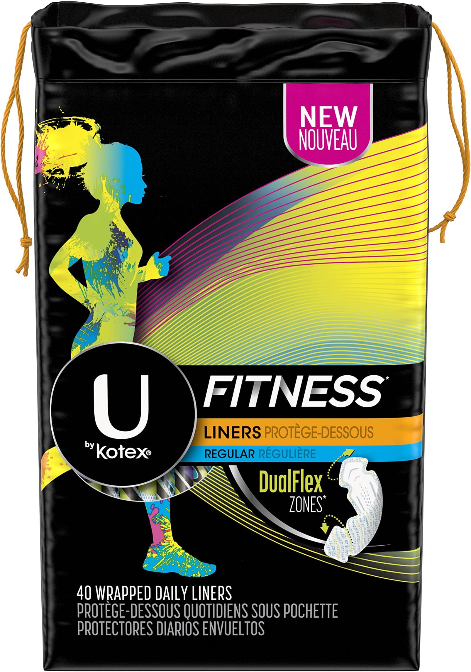 Kotex Fitness Liners, Regular, 40 Count Health & Household