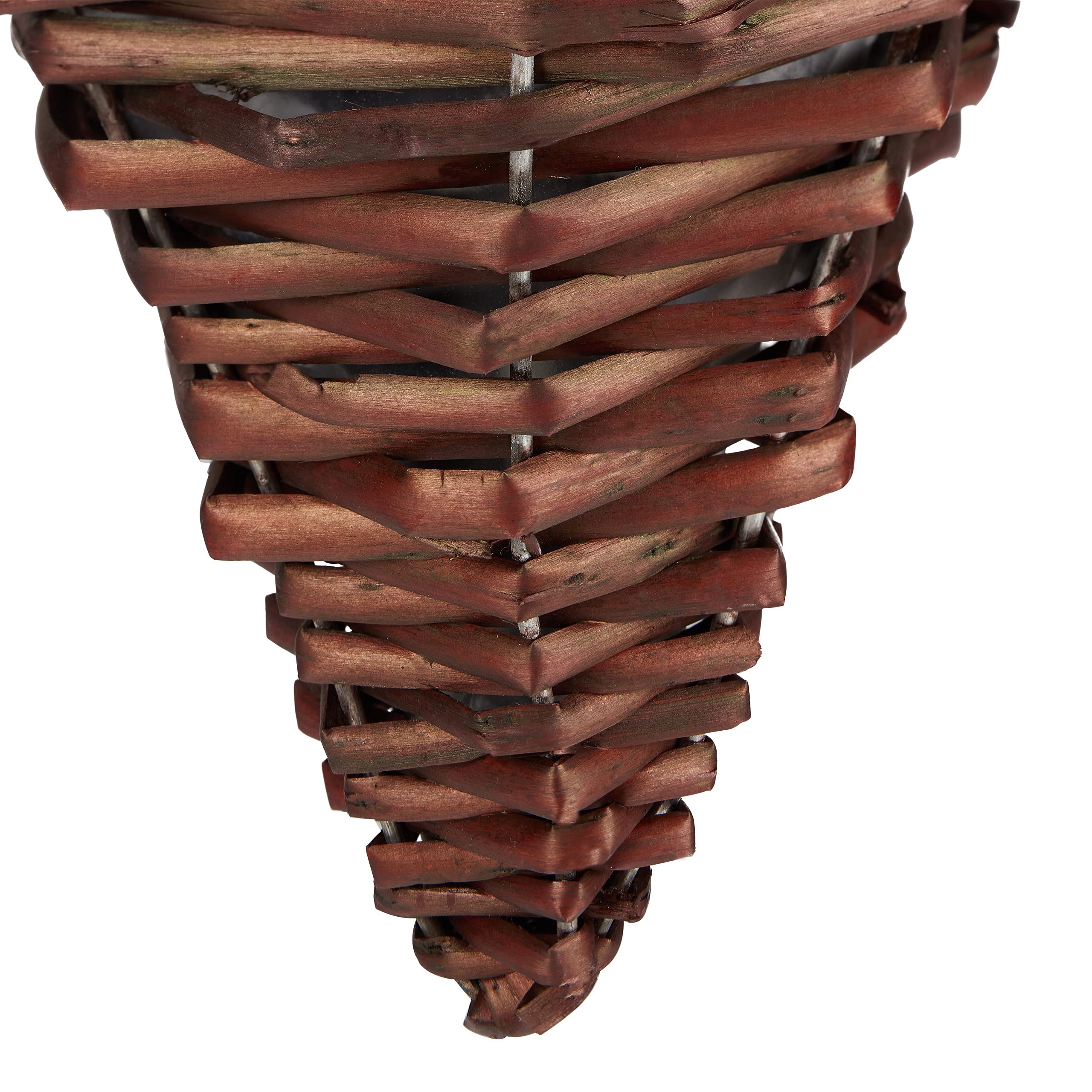 relaxdays Suspension pour Plantes en Lot de 3, Panier tressé en Osier, Fait Main, Pot de Fleur HxD 30 x 25 cm, Brun