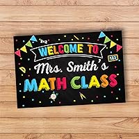 Vista 2 de Anna Flora Cartel de bienvenida a la clase de matemáticas, decoración personalizada para profesores para aula, impresiones escolares, letrero