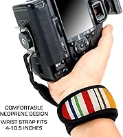 Vista 5 de USA Gear Cámara profesional con manija y correa de mano con diseño de neopreno acolchada y placa de metal. Compatible con Canon, Fujifilm, Nikon