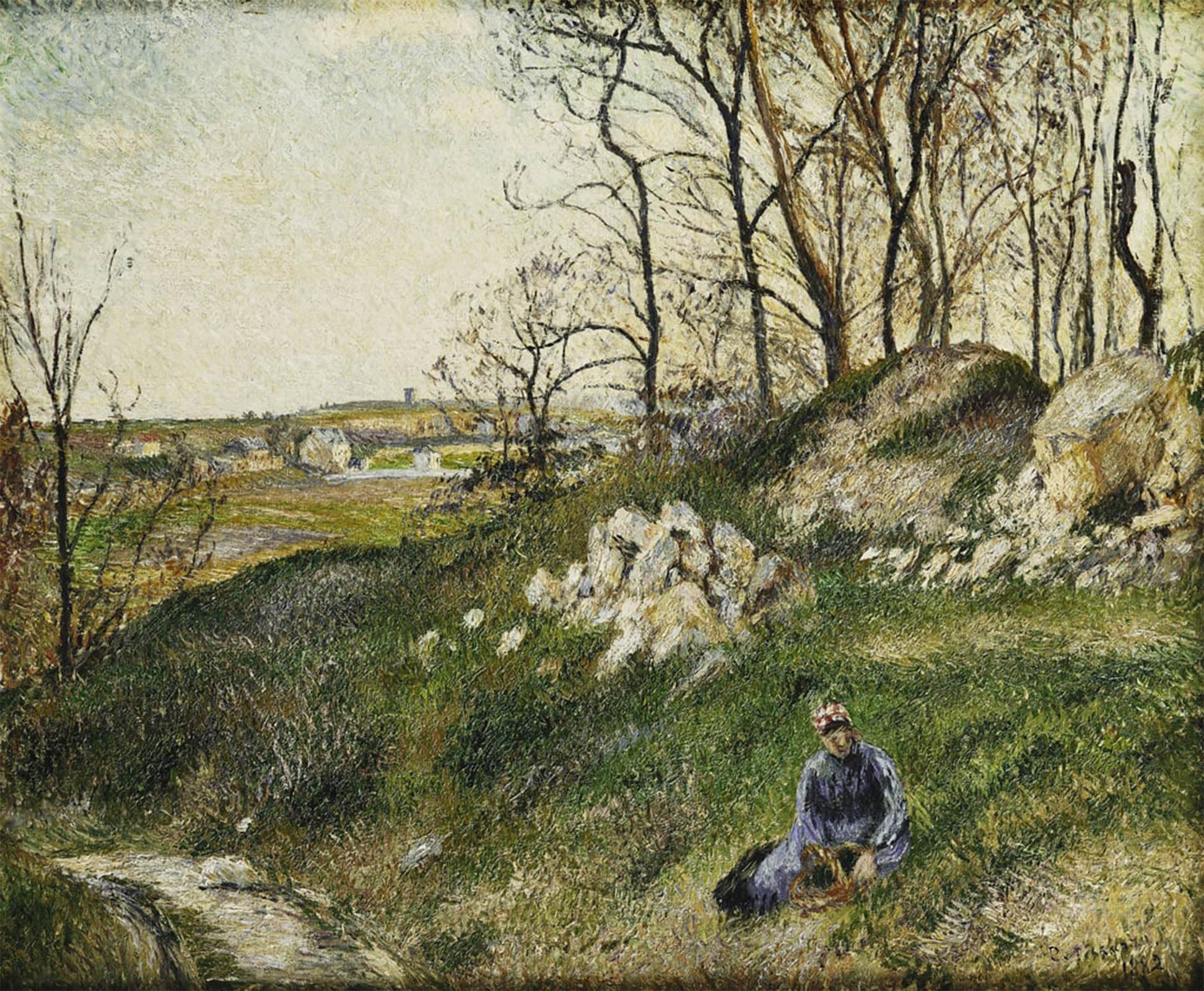 ARTXLXXBN Famous Prints Artwork Pictures Poster Painting Art the Cabbage Pickers Pontoise by Camille Jacob Pissarro Artwork Landscape Pictures for Home Decor 60x90cm