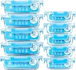 [10 Pack] Conteneurs en verre, contenants de stockage des aliments avec des lids hermétiquement, boîtes à déjeuner en verre