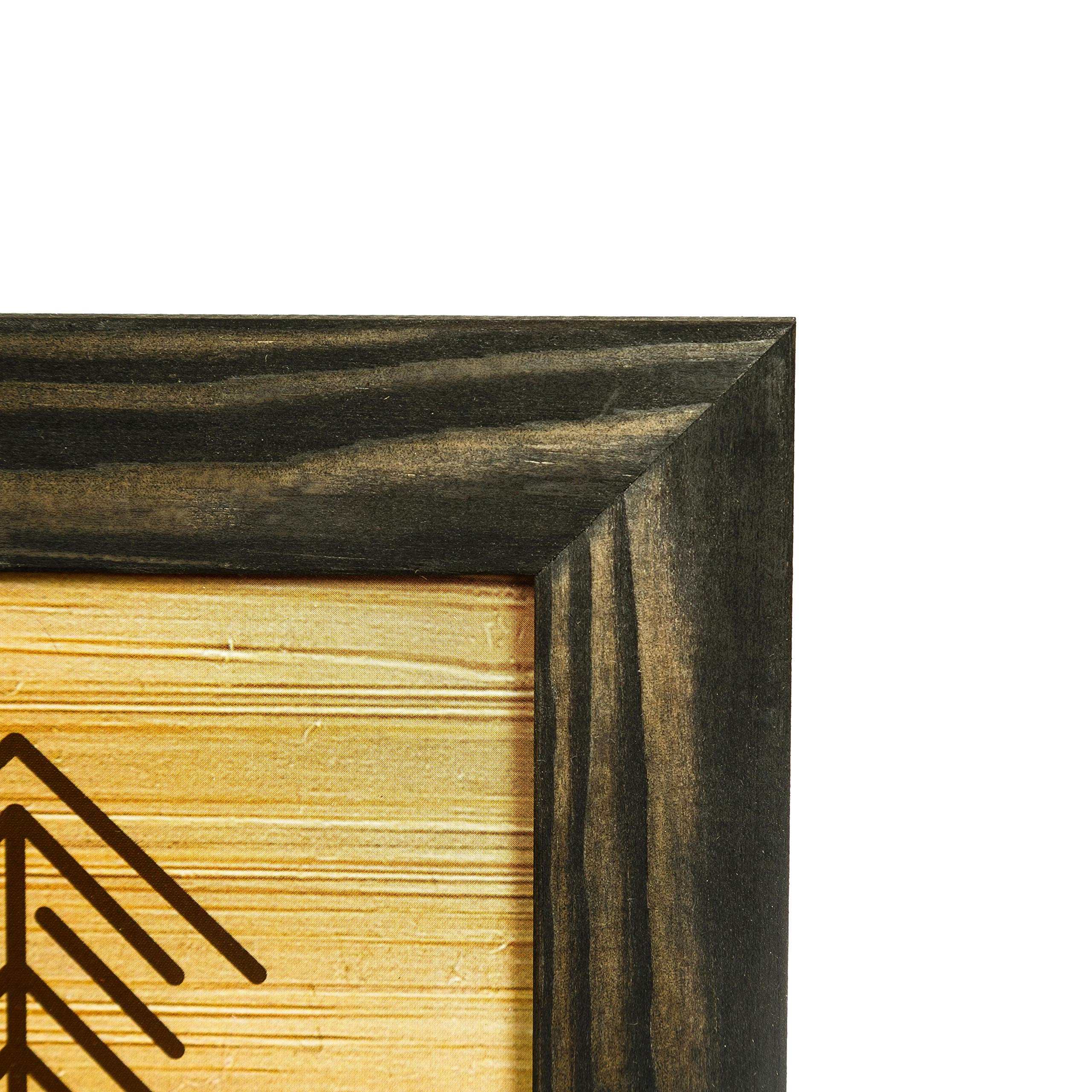 Rustic Wooden Poster Picture Frame 16x20 - Natural Solid Eco Distressed Wood for Wall Mounting Photo Frame - Charcoal