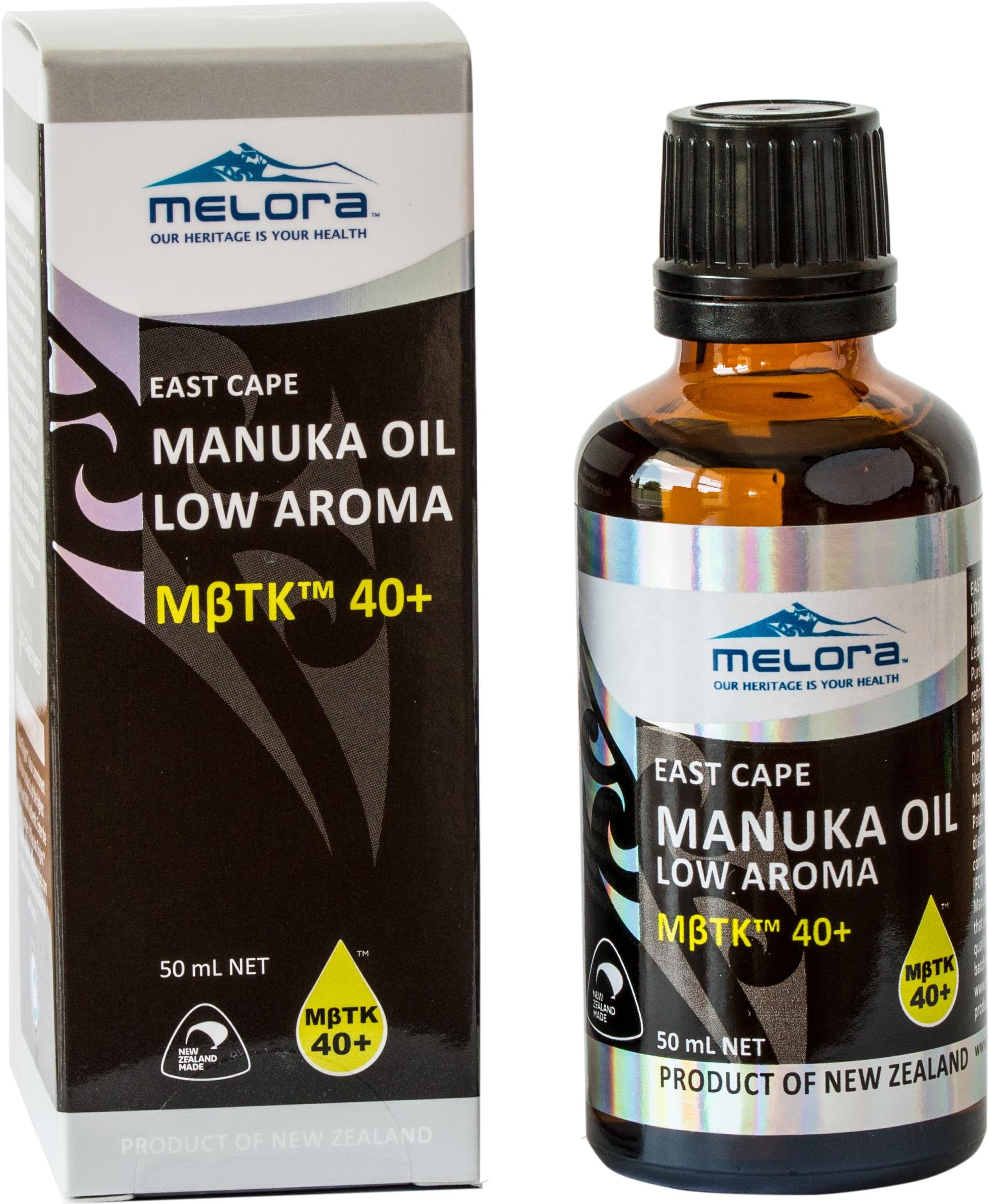 Manuka Oil, MβTK 40+ Low Aroma, 50ml 100% New Zealand East Cape Essential Oil