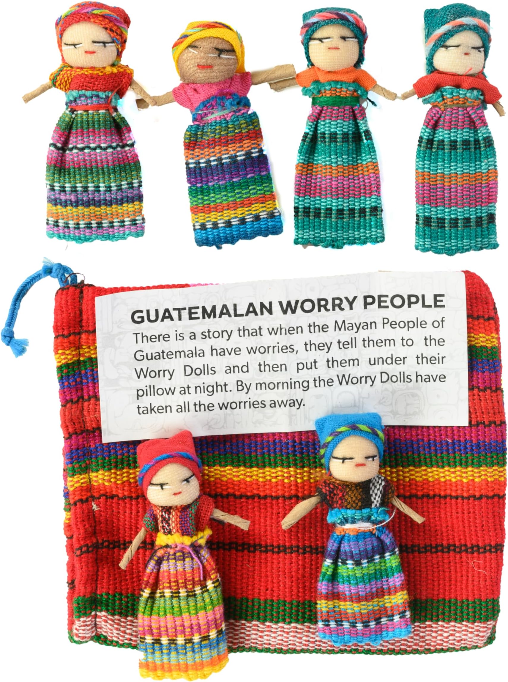 6 Worry Dolls in a Bag