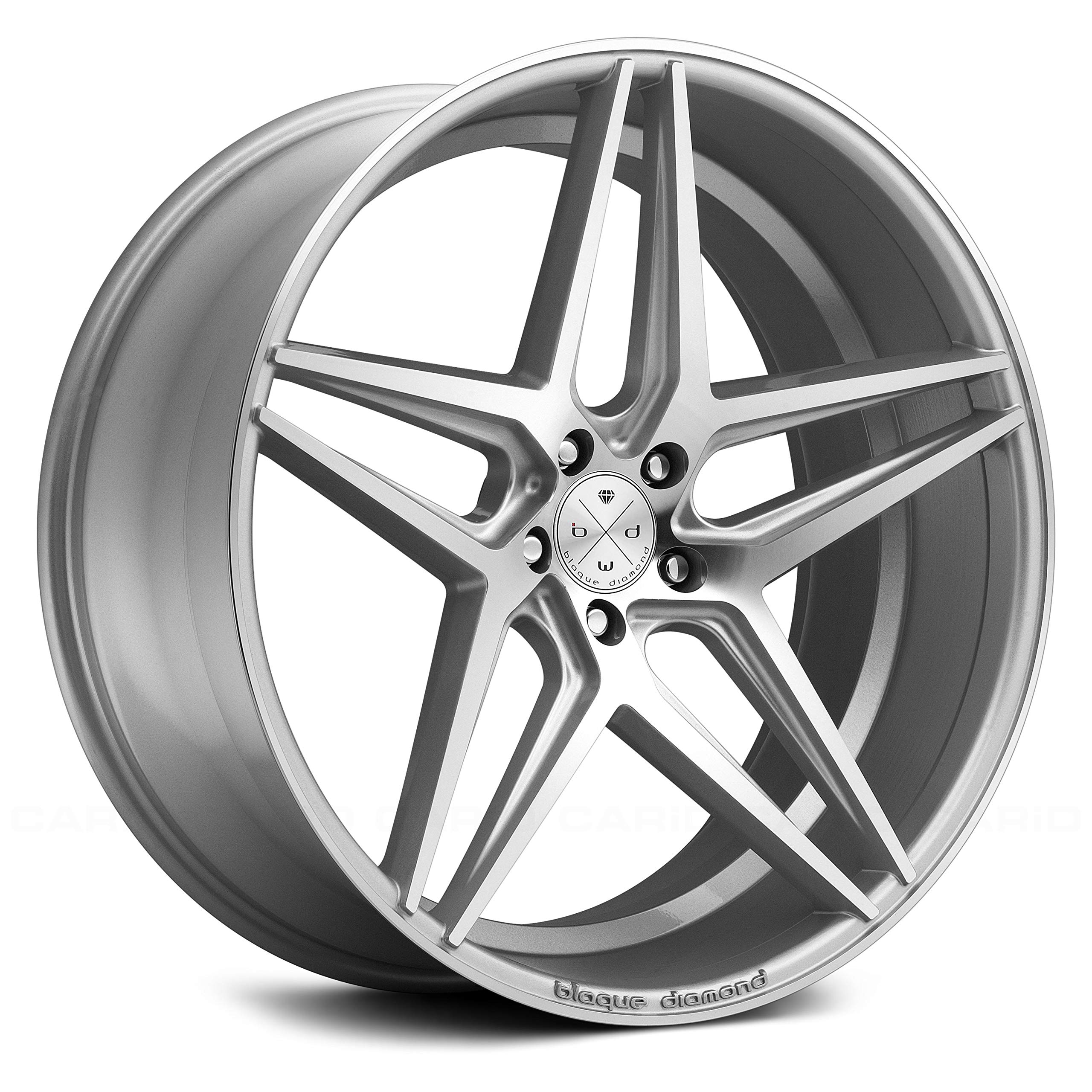 Blaque Diamond BD-8 Silver with Machine Face Wheel with Painted Finish (20 x 10.5 inches /5 x 112 mm, 40 mm Offset)