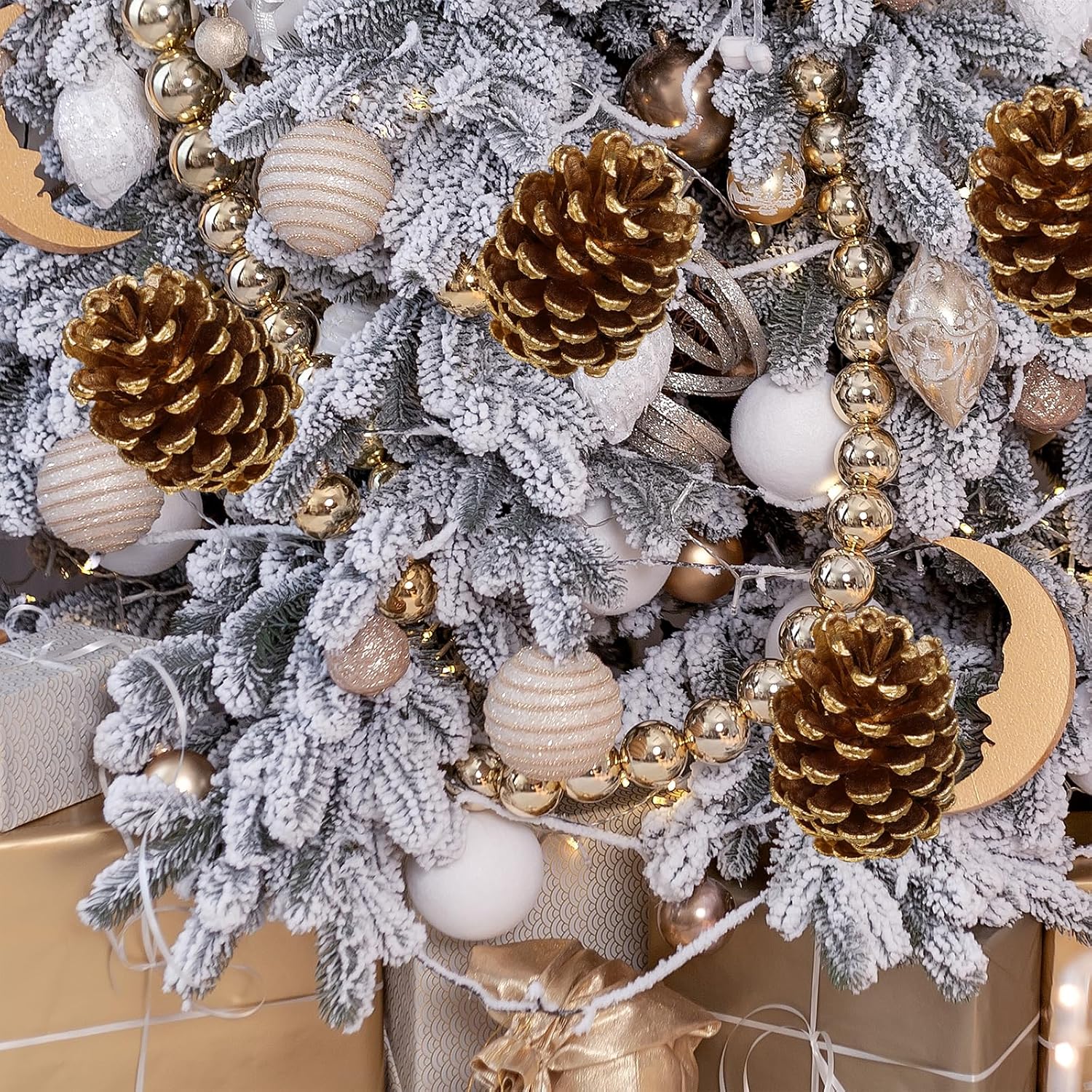 Winlyn 12 Pcs Gold Pine Cone Picks Christmas Natural Pinecone Sprays Decorative Medium Pinecone Stems 8.5" Tall for Christmas Tree Floral Arrangements Wedding Holiday Crafts Seasonal Wreath