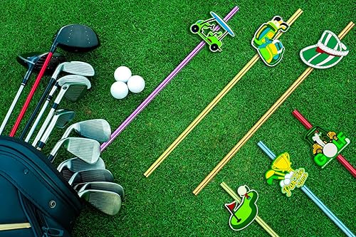 Miniatura 5 de 24 popotes rectos reutilizables con temática de golf para bolsas de regalo de fiesta de golf, popotes diarios, fiestas de cumpleaños, reuniones de