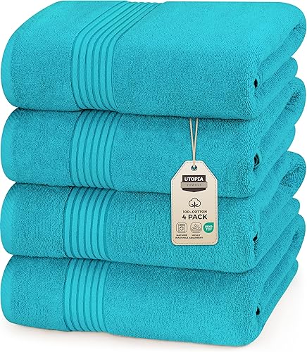 Miniatura 9 de Utopia Towels - Juego de toallas de baño 100 % de algodón hilado en anillo de 600 GSM, secado rápido, muy absorbentes y suaves al tacto, perfectas