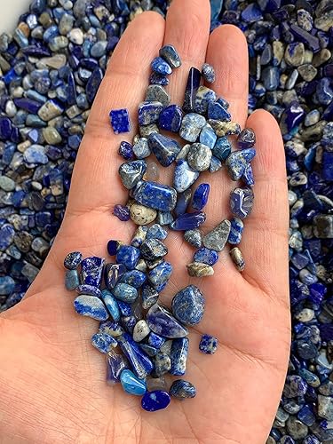 Miniatura 3 de GAF TREASURES Chips de piedras preciosas semitradas, naturales de 0.5 libras, mini cristales triturados, chips de cristal sin perforar (lapislázuli)