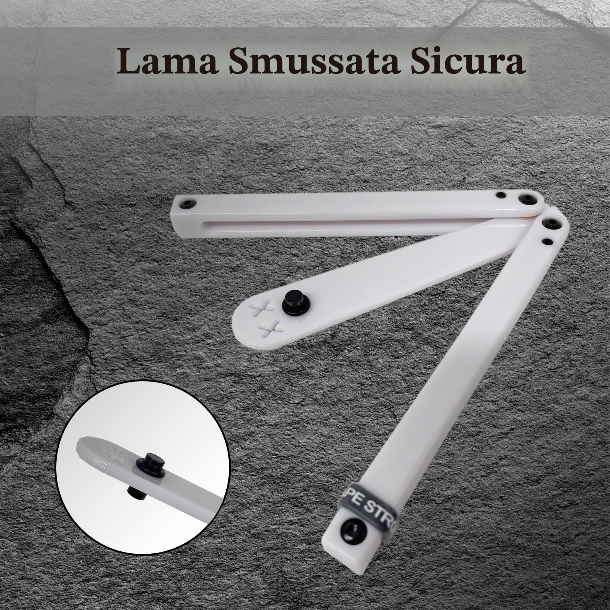 Larqeti, Strumento di allenamento per balisong pieghevole in plastica, robusto e leggero, eccellente equilibrio, strumento di allenamento per principianti