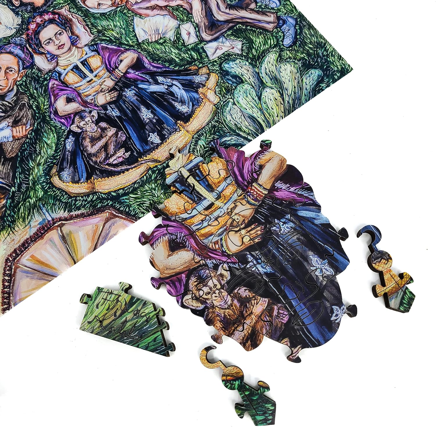Wooden Jigsaw Puzzle for Adults - Uniquely Shaped Pieces - Made in The USA by FoxSmartBox - 270 Pieces - Six Geniuses