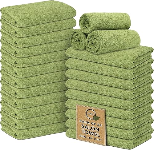 Miniatura 13 de Softolle Paquete de 24 toallas de salón (16 x 27 pulgadas), 100% algodón hilado en anillo (no a prueba de blanqueo), ultra suaves, altamente