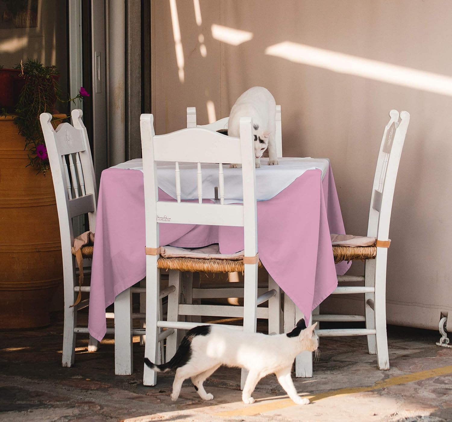 YLZYAA Tablecloth - 54 x 54 Inch -Pink-Square Polyester Table Cloth, Wrinkle,Stain Resistant - Great for Buffet Table, Parties, Holiday Dinner & More : Everything Else